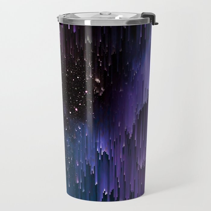 Ultra Violet Glitch Galaxy Travel Mug Gallery Image 2