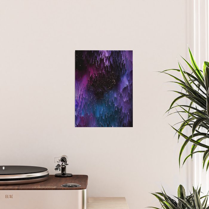 Ultra Violet Glitch Galaxy Poster Gallery Image 2