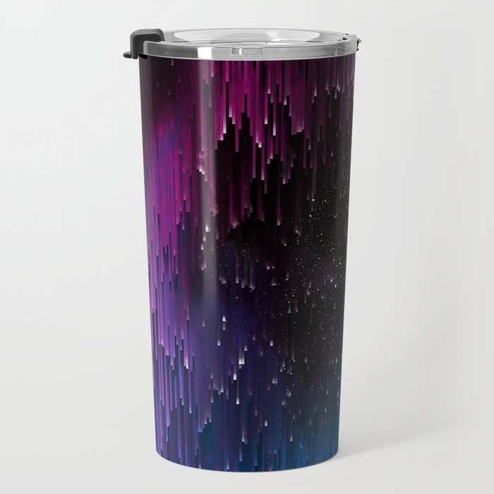 Ultra Violet Glitch Galaxy Travel Mug Gallery Image 3