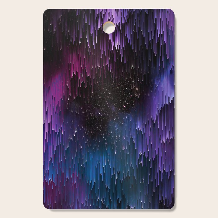 Ultra Violet Glitch Galaxy Cutting Board Gallery Image 1