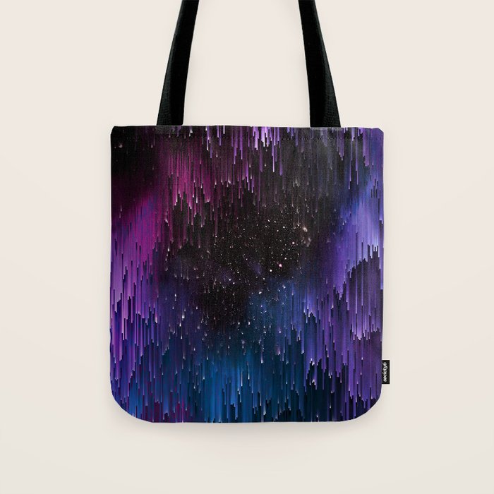 Ultra Violet Glitch Galaxy Tote Bag Gallery Image 1