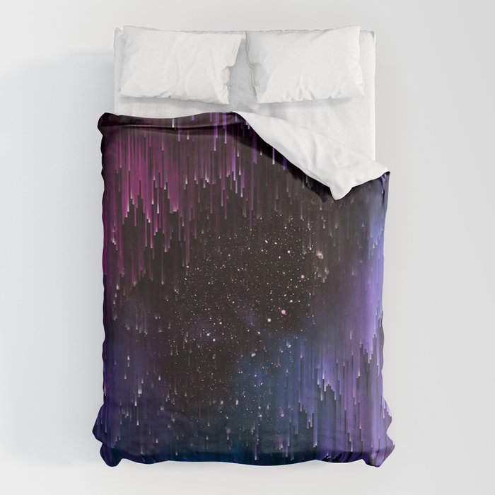 Ultra Violet Glitch Galaxy Duvet Cover Gallery Image 6