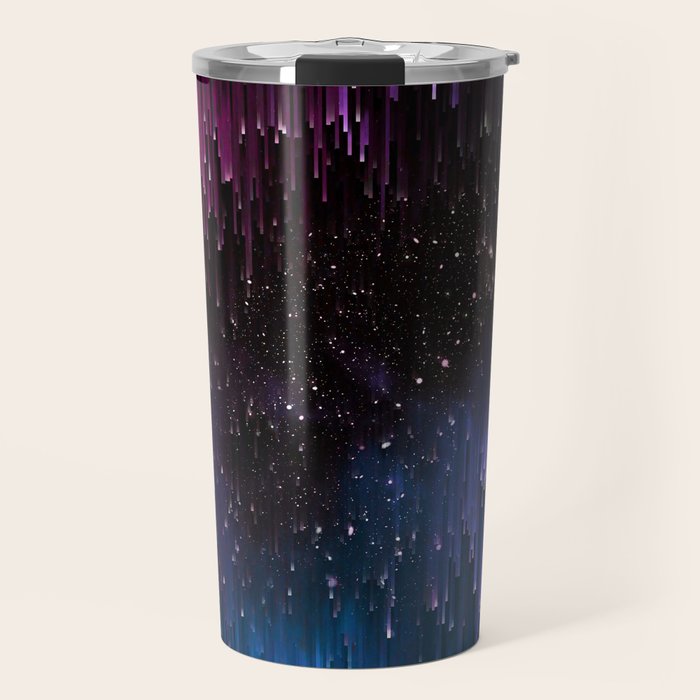 Ultra Violet Glitch Galaxy Travel Mug Gallery Image 1