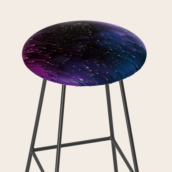 Ultra Violet Glitch Galaxy Stool Gallery Image 2