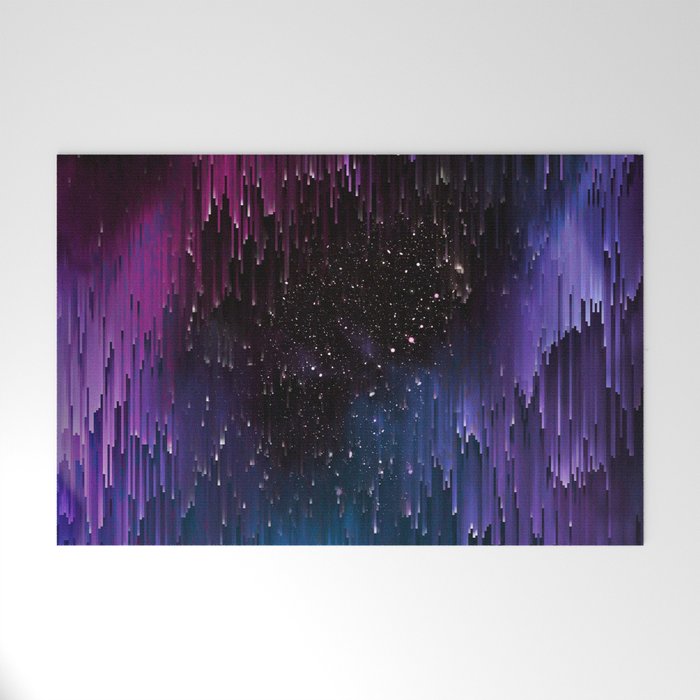 Ultra Violet Glitch Galaxy Welcome Mat Gallery Image 1