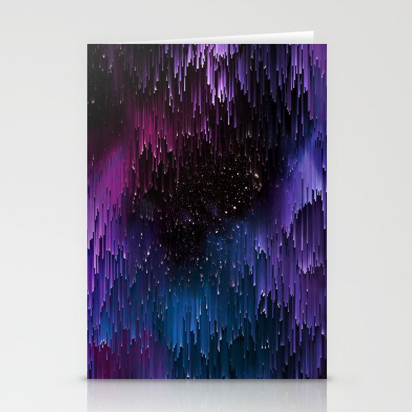 Ultra Violet Glitch Galaxy Stationery Card Gallery Image 2