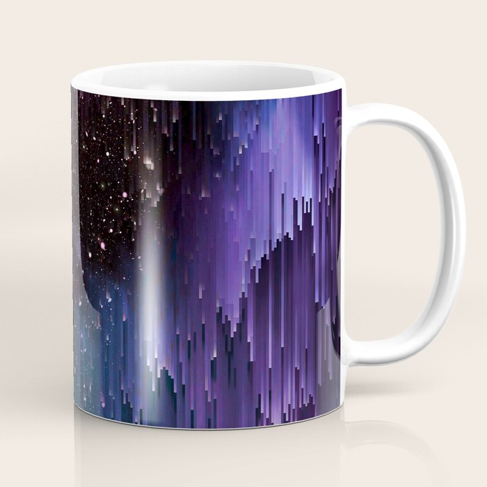 Ultra Violet Glitch Galaxy Coffee Mug Gallery Image 1