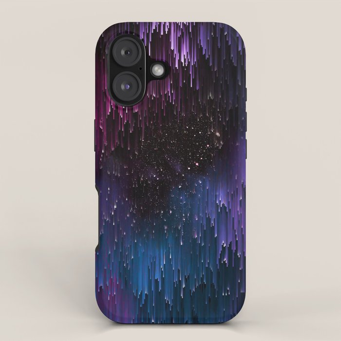 Ultra Violet Glitch Galaxy iPhone Case Gallery Image 1