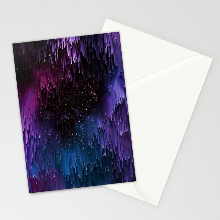Ultra Violet Glitch Galaxy Stationery Card Gallery Image 2