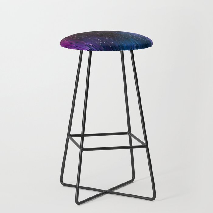 Ultra Violet Glitch Galaxy Stool Gallery Image 1