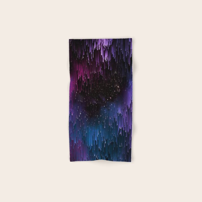 Ultra Violet Glitch Galaxy Bath Towel Gallery Image 1