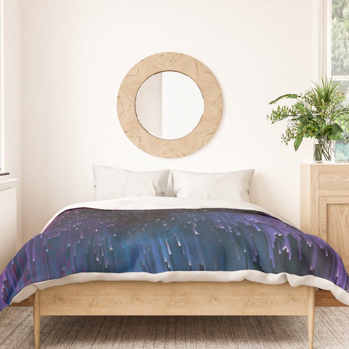 Ultra Violet Glitch Galaxy Duvet Cover Gallery Image 3