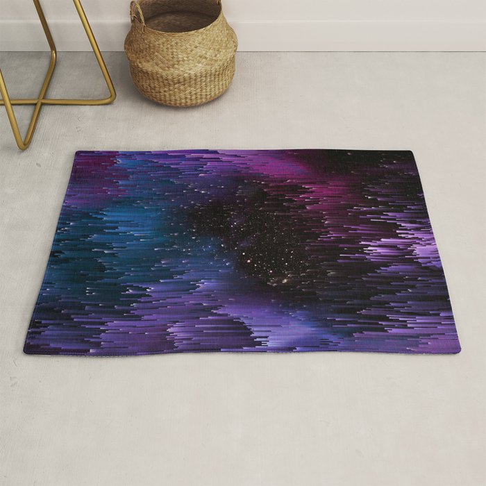 Ultra Violet Glitch Galaxy Rug Gallery Image 1