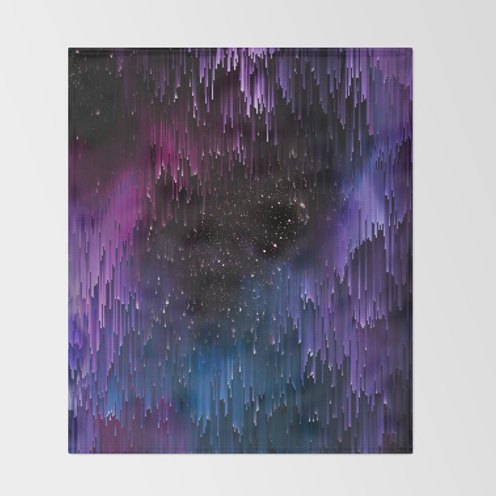 Ultra Violet Glitch Galaxy Throw Blanket Gallery Image 2