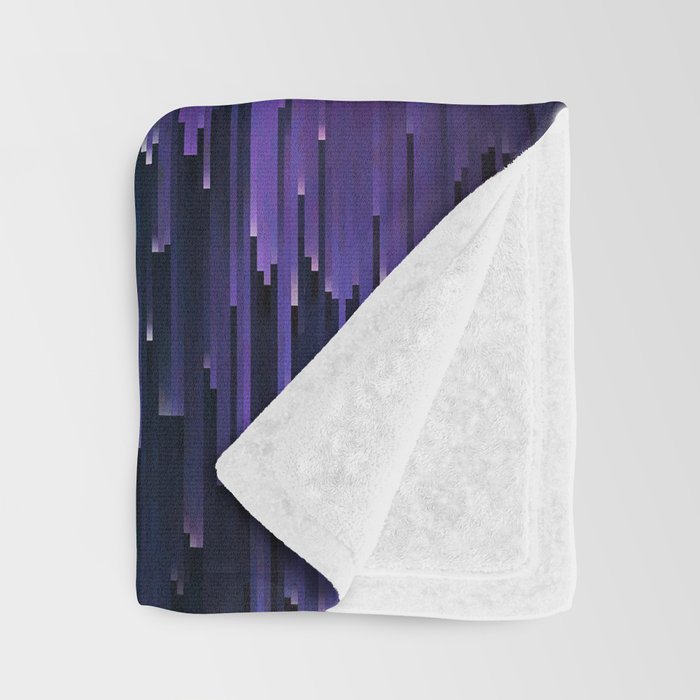 Ultra Violet Glitch Galaxy Throw Blanket Gallery Image 3