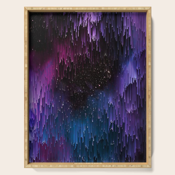 Ultra Violet Glitch Galaxy Serving Tray Gallery Image 1