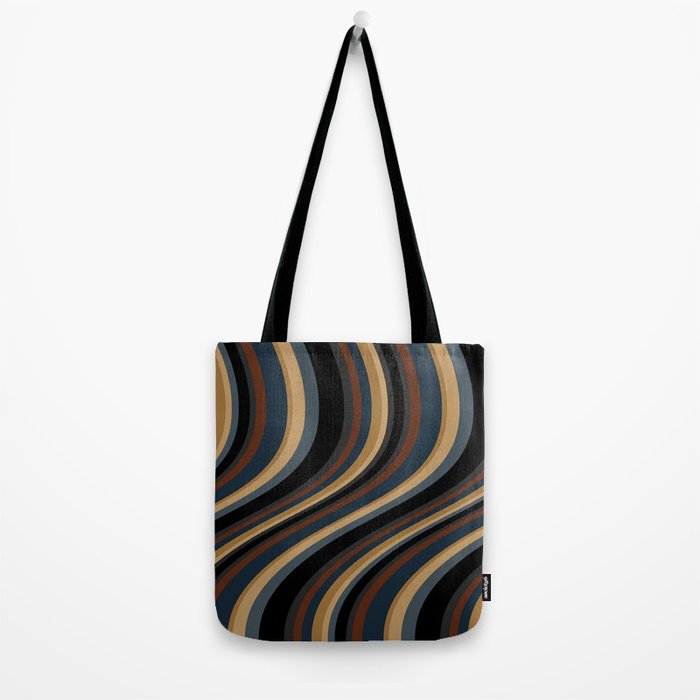 Wavy Stripes V - Dark Vintage  Tote Bag Gallery Image 2