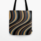 Wavy Stripes V - Dark Vintage  Tote Bag Gallery Image 1