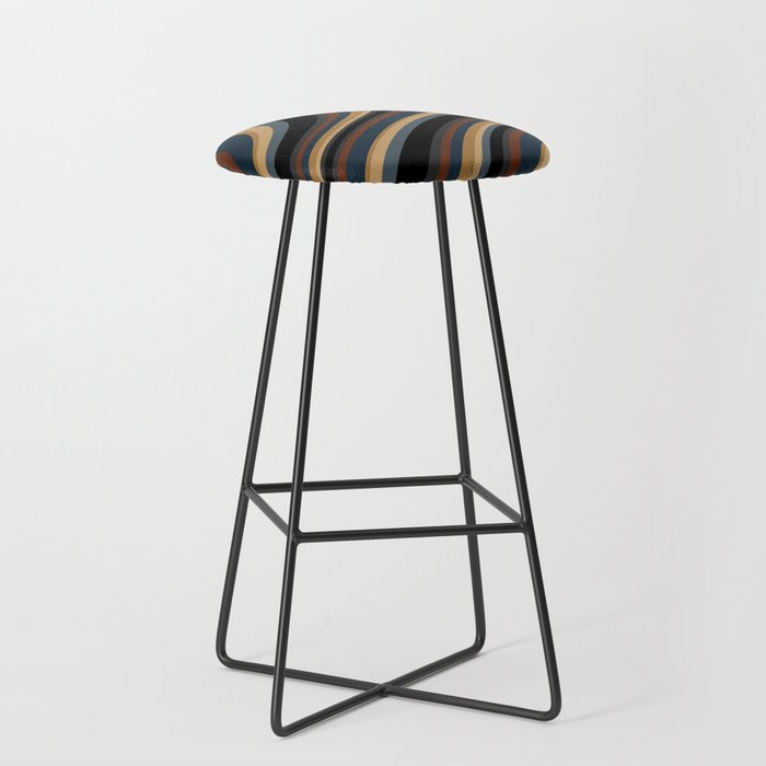 Wavy Stripes V - Dark Vintage  Stool Gallery Image 1