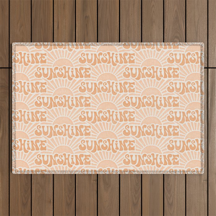 Sunshine - peach and copper  Outdoor Rug Gallery Image 1