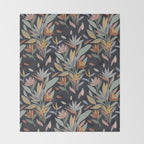 Hand Painted Floral Garden Night Throw Blanket Gallery Image 2