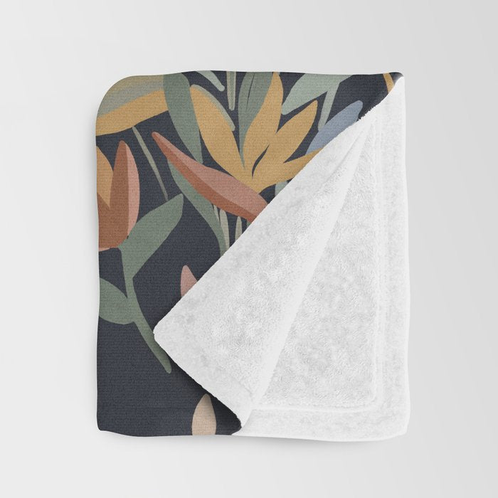 Hand Painted Floral Garden Night Throw Blanket Gallery Image 3