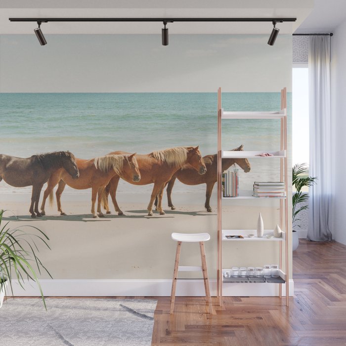 Summer Beach Horses Wall Mural Gallery Image 1