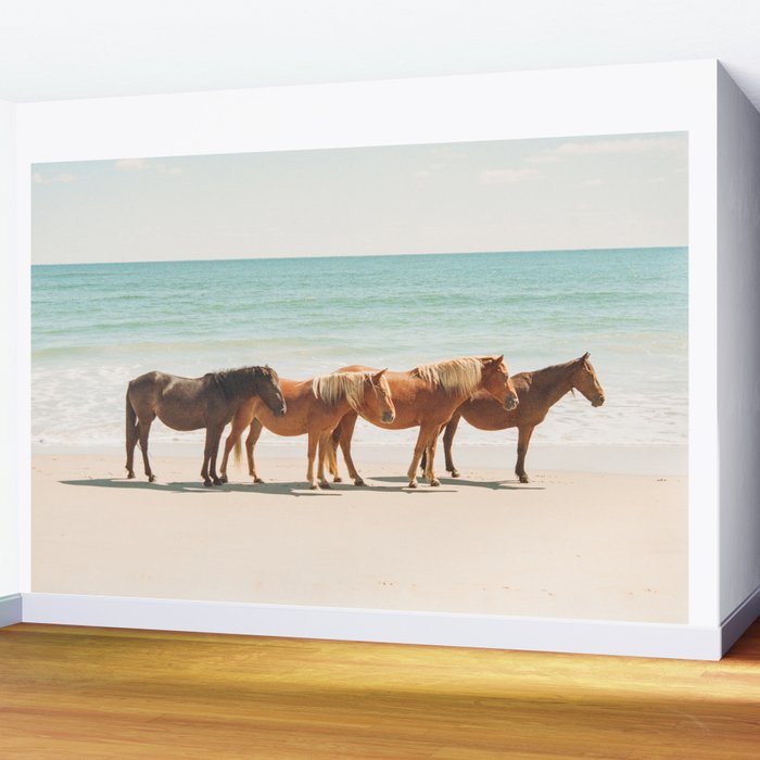Summer Beach Horses Wall Mural Gallery Image 2