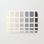 Grey Taupe Watercolor Gouache Geometric Square Matrix Pattern Bath Mat Gallery Image 1