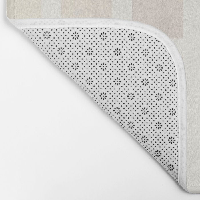 Grey Taupe Watercolor Gouache Geometric Square Matrix Pattern Bath Mat Gallery Image 2