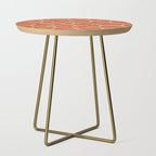 Mid Century Modern Botanical Pattern in Mid Mod Beige and Orange Side Table Gallery Image 1