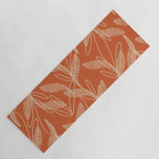 Mid Century Modern Botanical Pattern in Mid Mod Beige and Orange Yoga Mat Gallery Image 1