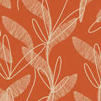 Mid Century Modern Botanical Pattern in Mid Mod Beige and Orange Coffee Mug Gallery Image 2