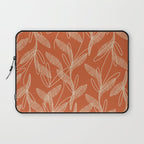 Mid Century Modern Botanical Pattern in Mid Mod Beige and Orange Laptop Sleeve Gallery Image 1