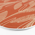 Mid Century Modern Botanical Pattern in Mid Mod Beige and Orange Bath Mat Gallery Image 3