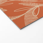 Mid Century Modern Botanical Pattern in Mid Mod Beige and Orange Welcome Mat Gallery Image 2