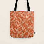 Mid Century Modern Botanical Pattern in Mid Mod Beige and Orange Tote Bag Gallery Image 1
