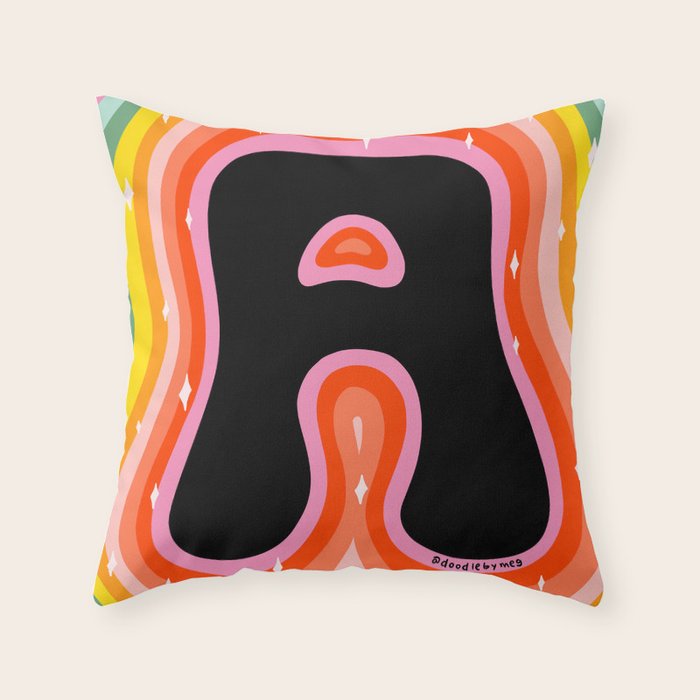 Rainbow A Throw Pillow Gallery Image 6