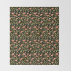 Dark Botanical Pattern Throw Blanket Gallery Image 2