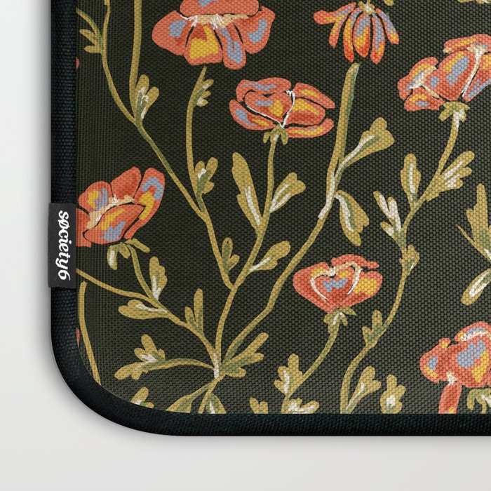 Dark Botanical Pattern Laptop Sleeve Gallery Image 3