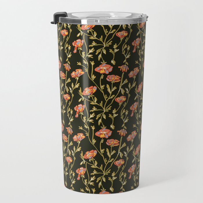 Dark Botanical Pattern Travel Mug Gallery Image 3
