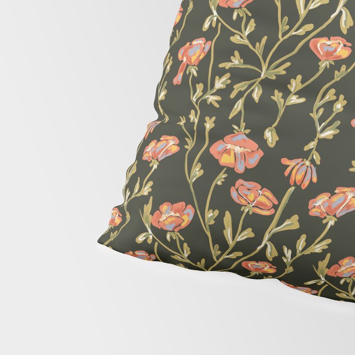 Dark Botanical Pattern Pillow Sham Gallery Image 4