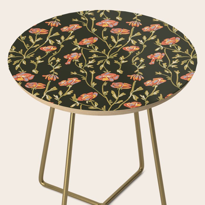 Dark Botanical Pattern Side Table Gallery Image 2