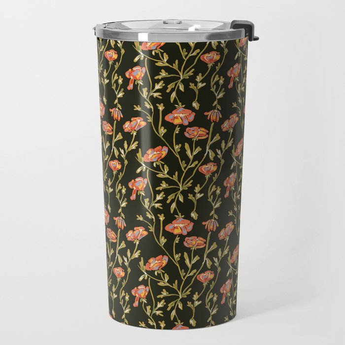 Dark Botanical Pattern Travel Mug Gallery Image 2
