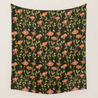 Dark Botanical Pattern Wall Tapestry Gallery Image 4
