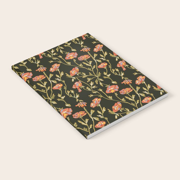 Dark Botanical Pattern Notebook Gallery Image 2