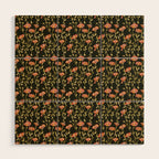 Dark Botanical Pattern Wood Wall Art Gallery Image 1