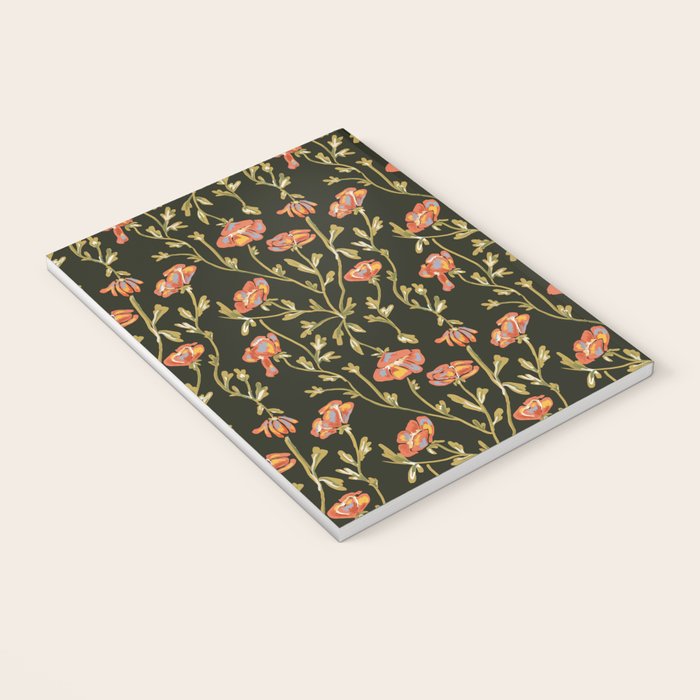 Dark Botanical Pattern Notebook Gallery Image 3