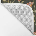 Dark Botanical Pattern Bath Mat Gallery Image 2