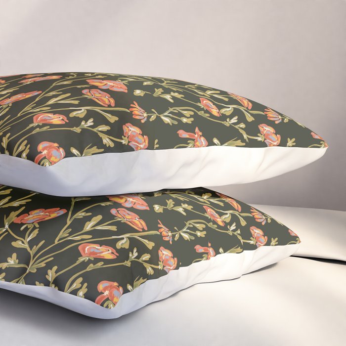 Dark Botanical Pattern Pillow Sham Gallery Image 3